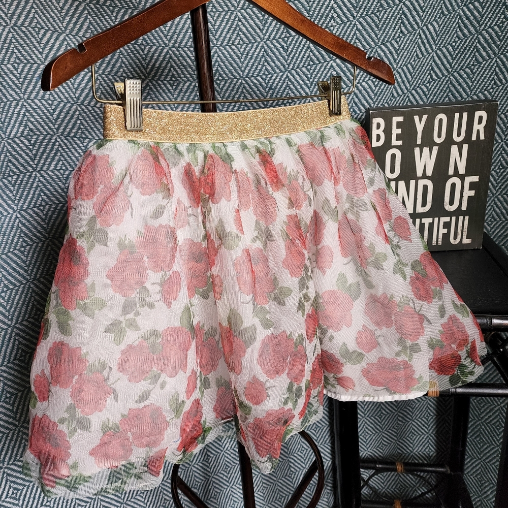 Disney Beauty & the Beast Youth Rose Tulle Skirt